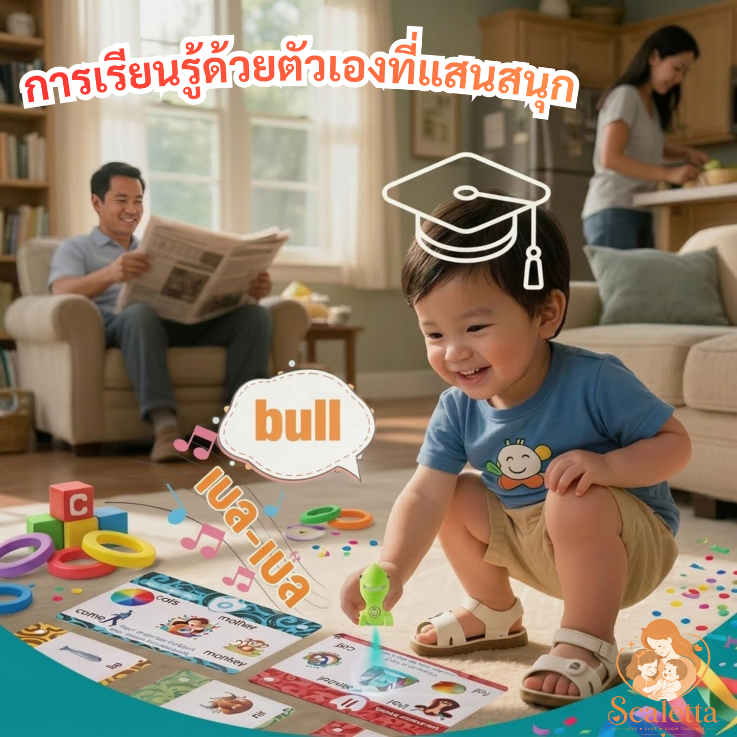 ไดโนเสาร์พูดได้ + การ์ดคำศัพท์ Scaletta